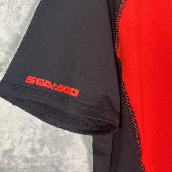 NWT New Seadoo BRP Mens Black Short Sleeve Rash Guard Shirt SPF 50 Size XL - Picture 12 of 12